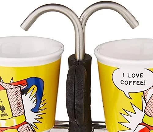 Bialetti Mini Express Lichtenstein Mokos gaminimo indas Sidabras, Geltona