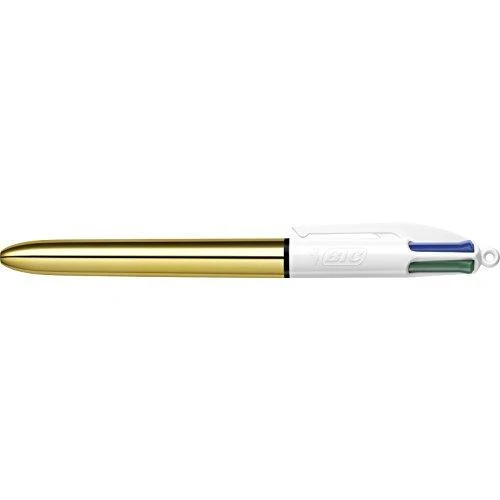 Rašiklis 4 spalvų Shine auksinis BIC 12 vnt