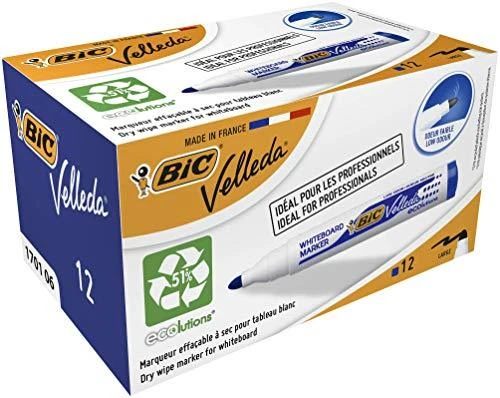 Bic Žymeklis baltai lentai Velleda 1701 1-5 mm, mėlynas, pakuotėje 12 vnt. 525826