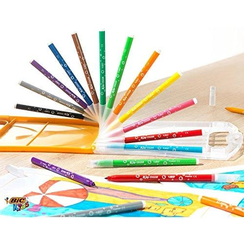 Bic Kid Couler flomasteriai, PlastiDecor kreidelės ir Evolution spalvoti pieštukai