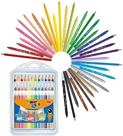Bic Kid Couler flomasteriai, PlastiDecor kreidelės ir Evolution spalvoti pieštukai