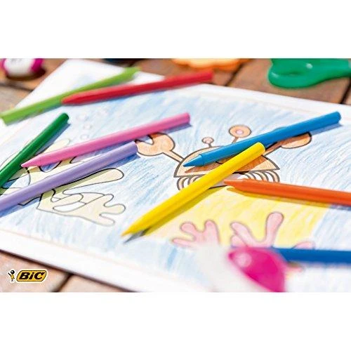 Bic Kid Couler flomasteriai, PlastiDecor kreidelės ir Evolution spalvoti pieštukai