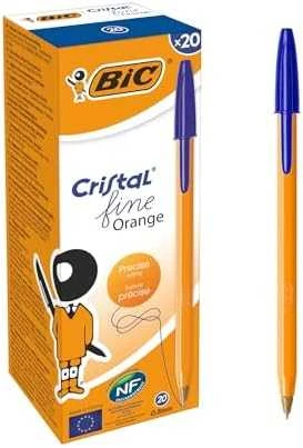 Bic Tušinukas Oranžinis Fine 0.8 mm, mėlyni, pakuotėje 20 vnt.101113
