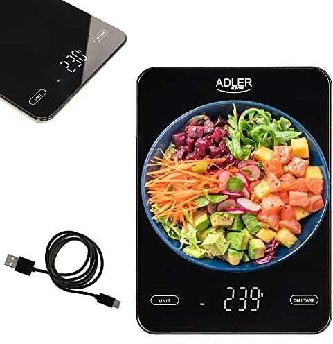 Virtuvinės svarstyklės Adler | Virtuvės svarstyklės | AD 3177b | Didžiausias svoris (talpa) 10 kg | Juodas