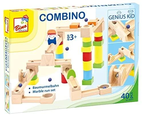 BINO Medinis konstruktorius "Kamuoliuko takelis" (40 dalių), 3+