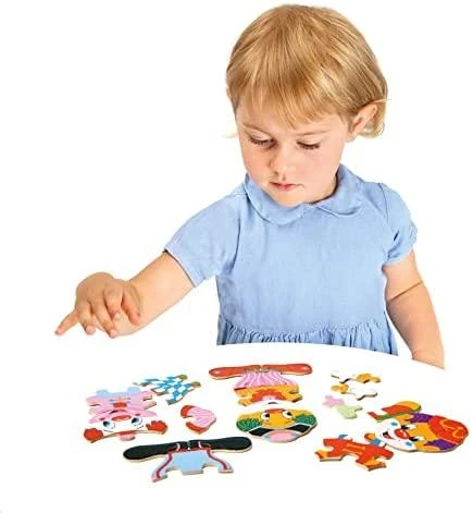 BINO Medinė dėlionė Aprenk linksmąjį klouną Fredą , 3+