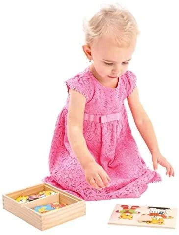 BINO Medinė dėlionė-žaidimas "Aprenk mešką ir meškutį", 3+