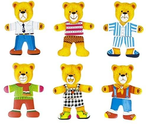 BINO Medinė dėlionė-žaidimas "Aprenk mešką ir meškutį", 3+