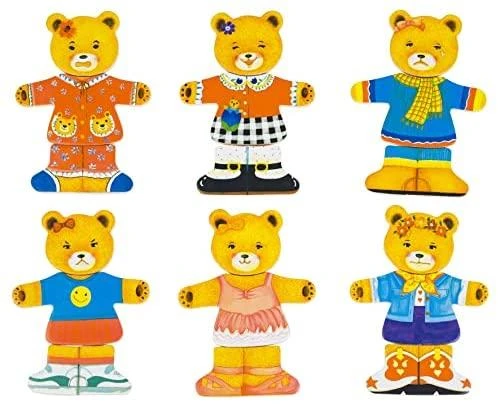 BINO Medinė dėlionė-žaidimas "Aprenk mešką ir meškutį", 3+