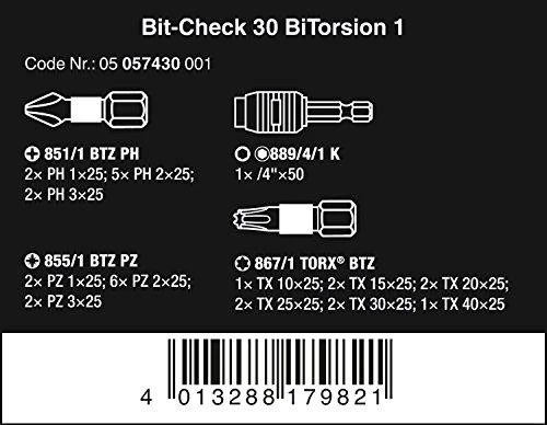 Antgalių komplektas Bit-Check 30 BiTorsion 1, 30vnt, Wera