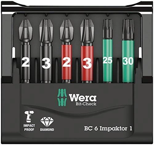 Smūginių antgalių rinkinys Wera Bit-Check 30 Impaktor, 30 vnt, PH+PZ+TORX+HEX