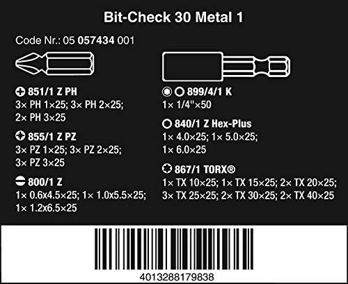 Sukimo antgalių rinkinys WERA 30 Metal 1
