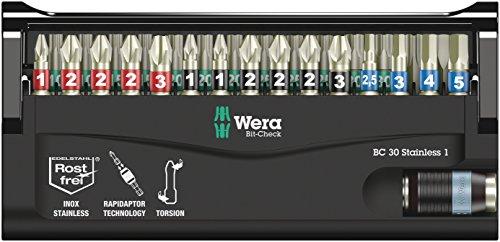 Antgalių rinkinys Wera Bit-Check 30 Stainless 1, 25mm, Blisteryje