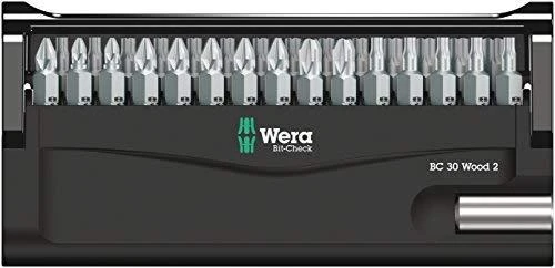 Antgalių komplektas Bit-Check 30 Wood 2, 30vnt, Wera