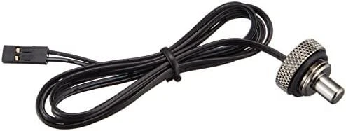 Bitspower sandarinimo kamštis su temperatūros jutikliu, G1/4 colio, IG – 90 cm, blizgios juodos spalvos