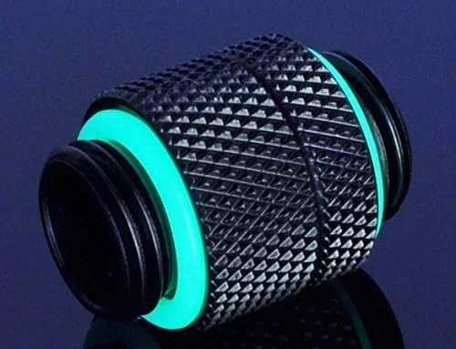 Bitspower adapteris, tiesus G1/4 colio AG į G1/4 colio AG – pasukamas, matinis juodas