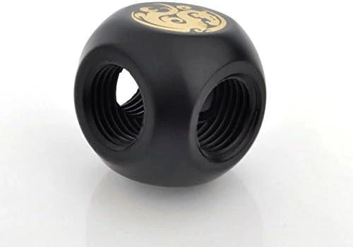Bitspower adapteris T formos skirstytuvas 3x G1/4 colio IG – anglies juodumo