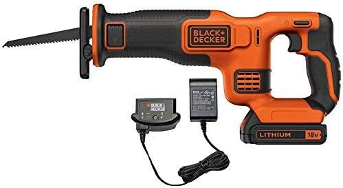 Black & Decker Juodas & Decker Akumuliatorinis tiesinis pjūklas Juodas & Decker; 18 V; 1x1,5 Ah akum.