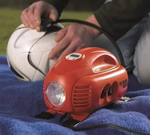 Black & Decker Juodas+DECKER KOMPRESOR / Kompresorius MINI 12V 8,3BAR ASI200