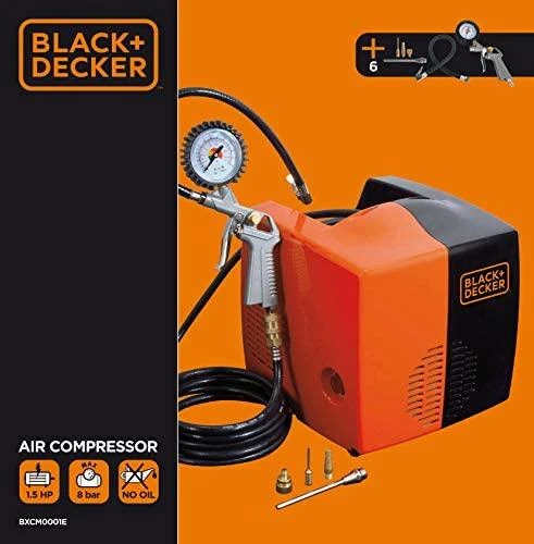 Black & Decker betepalinis kompresorius  8215340BND701, 8bar, 1100 W + priedai