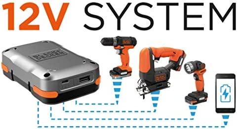Black & Decker Juodas & Decker Suktuvas-gręžtuvas Juodas & Decker BDCHD12S1-XJ; 12 V; 1x1,5 Ah akum.
