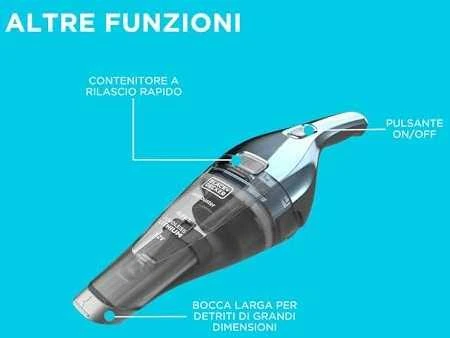 Dulkių siurblys Black & Decker Juodas & Decker NVC220WBC handheld vacuum Mėlyna, Chrome Bagless