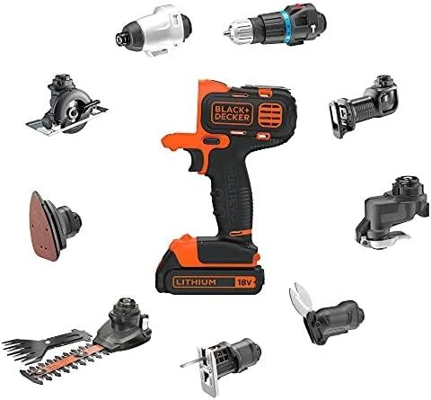 Black & Decker suktuvas gręžtuvas MultiEvo MT218KB-QW, 18V, 2x1.5 Ah, su lagaminu