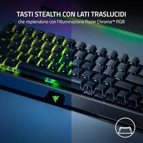 Belaidė 65% Klaviatūra Razer BlackWidow V3 Mini HyperSpeed Phantom Edition, Green Switch, US išdėstymas