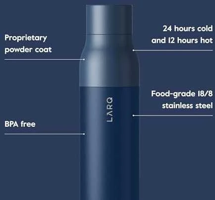 LARQ Insulated Bottle Twist Top Gertuvė, monako mėlynos spalvos, 500ml