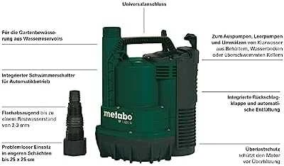 Vandens siurblys Metabo TP 12000 SI; 600 W