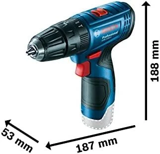 Akumuliatorinis smūginis gręžtuvas-suktuvas Bosch GSB 120-LI Professional, 12V 30/14Nm 2x2,0Ah