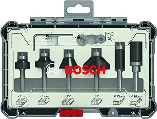 Bosch Apdailai ir kraštų apipjaustymui skirtų frezų rinkinys, 6 vnt. 6mm