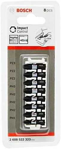 Grąžtas Bosch 8 dalių antgalių kompl. L=25mm, PH & PZ