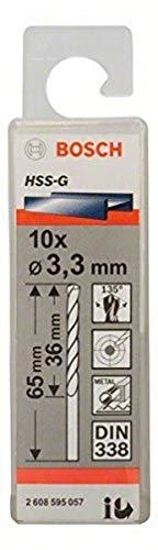 Grąžtas Bosch HSS-G grąžtai metalui 3,3mm, 10 vnt.