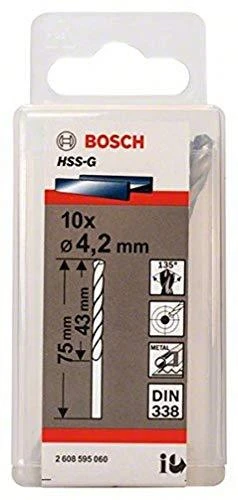 Grąžtas Bosch HSS-G grąžtai metalui 4,2mm, 10 vnt.