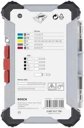 Bosch 35 dalių komplektas metalo grąžtai, antgal.