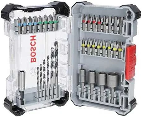 Bosch 35 dalių komplektas metalo grąžtai, antgal.