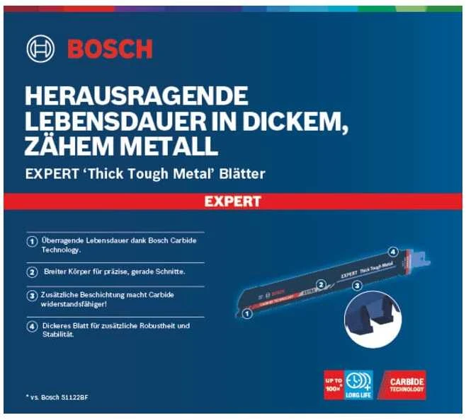 Bosch 10 pjūklo geležtės S1155CHC Thick ToughMetal