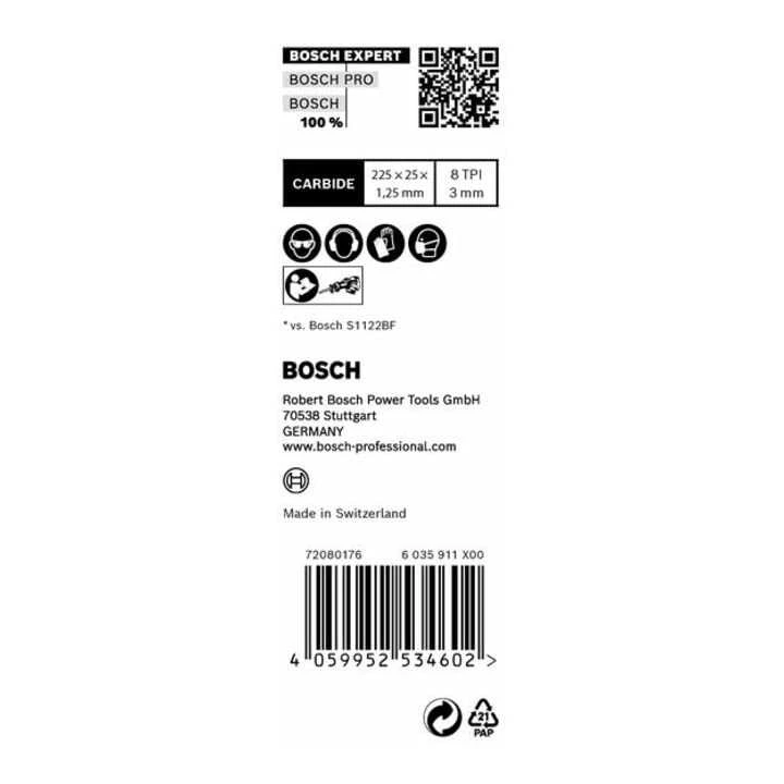 Bosch 10 pjūklo geležtės S1155CHC Thick ToughMetal