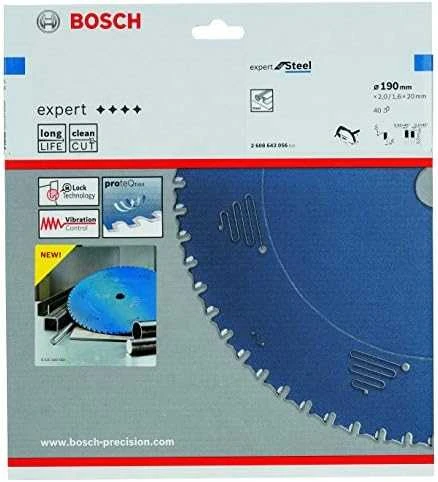 Pjovimo diskas metalui Bosch Expert for Steel; 190x2x20,0 mm; Z40; 12°
