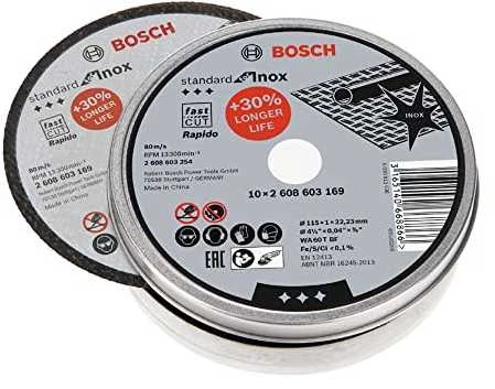 Bosch Pjovimo diskas Rapido 115x22x1mm,INOX 10vnt.