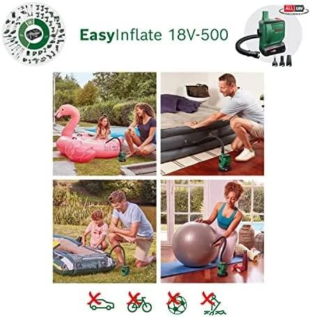 Akumuliatorinis oro pompa Bosch UniversalPump 18V be akumuliatoriaus ir kroviklio