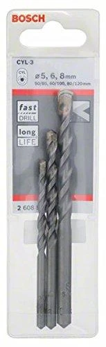 Grąžtas Bosch Grąžtų bet.kompl.5,6,8 mm CYL-3 Sidabrinis Percussion