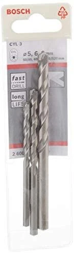 Grąžtas Bosch Grąžtų bet.kompl.5,6,8 mm CYL-3 Sidabrinis Percussion