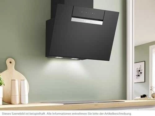 Bosch DWK67FN60 Serija 4, Prie sienos montuojamas gartraukis, 60 cm, skaidrus stiklas su juodu atspaudu, Juoda
