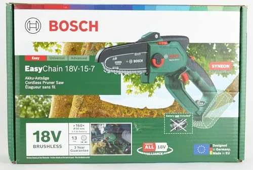 Bosch genėjimo grandininis pjūklas EasyChain 18V-15-7, be akumuliatoriaus ir kroviklio