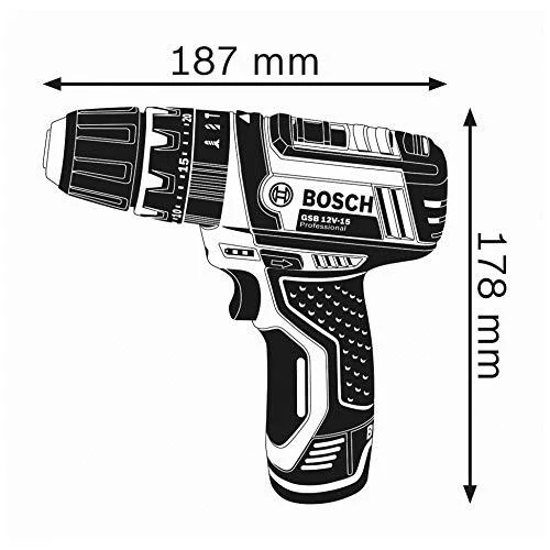 Bosch Akumuliatorinis smūginis gręžtuvas-suktuvas GSB 12V-15, be akumuliatoriaus ir kroviklio