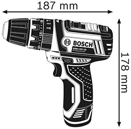 Bosch Akumuliatorinis smūginis gręžtuvas-suktuvas GSB 12V-15, 2x2.0Ah