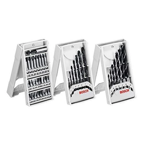  Akumuliatorinis gręžtuvas-suktuvas Bosch GSR 12V-15, 1x2.0Ah, 1x4.0Ah + 39 priedai