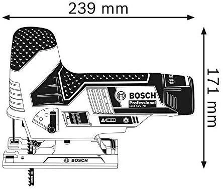 Bosch Akumuliatorinis siaurapjūklis GST 12V-70, 2x3,0Ah